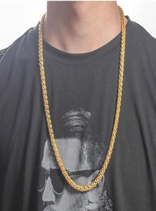 Zincirler 2021 Erkek Kolye Moda Lüks Jewerly Hip Hop Küba Punk Sarı Altın Kaplama Klasik Halat Zinciri Erkek Pendan9760950