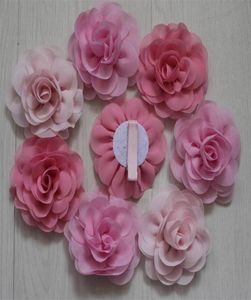 20pcs 8 cm Soft Chiffon Fabric Clip Flowers for Girls Hair Accessory Bambies Flowers Flowers Flours di clip per bambini14837867871