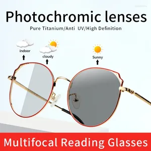 サングラスPochromic Progressive Multifocal Reading Glasses女性のためのUV Sun Readers