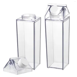 Butelki z wodą Kettle Transparent Drink Sok Container Square Camping Mleko przezroczyste podróż