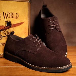 Casual Shoes Men's Oxford PU Suede Spring och Autumn Leather Formal Plus Size
