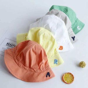 Caps Hats Summer Baby Sun Hat Candy Color Cotton Bucket Hats For Toddler Girls Boys Letter Fisherman Cap