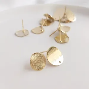 Stud Earrings Real Gold Plated Color-Preserving Disc With Hanging Hole Pins Needles DIY Jewelry Making Findings For Women