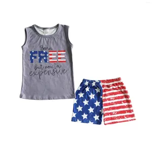 Set di abbigliamento 4 luglio nato a manichetta free-shirt baby toddler boy wholesale no moq rts yawo boutique kids