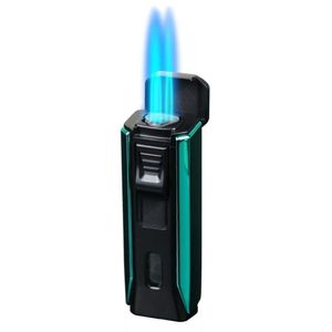 Högeffekt fackla tändare grossist multipurpose metallpipe ierable vindtät tre eld direkt blå flamma lättare