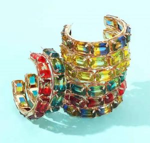 55 mm lodowane klejnoty C Kolczyki dla kobiet luksusowe projektantki kolorowe bling diamentowe obręcze koło huggie kolczyki cyrkon czerwona biżuteria 5716867