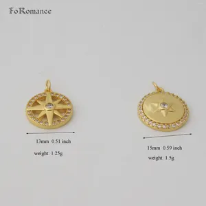 Pendant Necklaces Foromance TWO STYLES YELLOW GOLD COLOR 18" WATER WAVE NECKLACE & ROUND SHAPED CZ STONES Hexagonal OR EIGHT POINTED Star