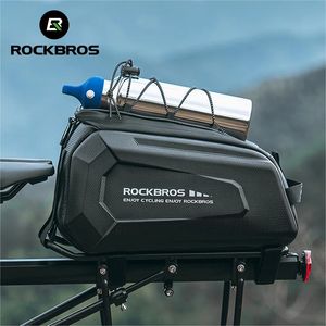 ROCKBROS Bicycle Rear Seat Bag Back Rack Cargo Trunk Waterproof Raincover Large Capacity Pannier Multifunctional Travel Bike 240416