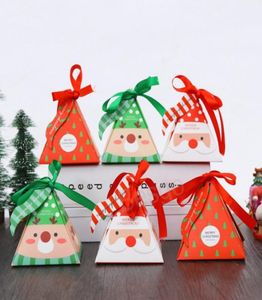 Caixas de embrulho de presente de natal Santa Claus Elk Candy Box Paper presente Caixa de festa decoração BH7444 TYJ2229625