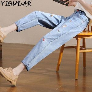 Kvinnors jeans kvinnor 2024 mode slim fit flare vintage sidor ficka zip hög midja denim kvinnliga ankelbyxor pantalon homme