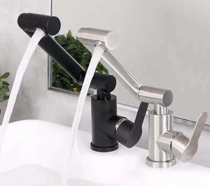 Bathroom Sink Faucets Bathroom Folding Faucet 360 Degree Rotation Single Handle Folding Faucet Taps Camping Cold and Hot Mixer Water Stainless Steel