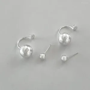 Studörhängen S925 Sterling Silver Round Beads Ball Fashion Elegant Earings For Women Phone