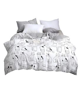 Cartoon Cat Bedding Set Cotton Kawaii Comforter Bedding Sets for Women Girl King Twin Queen Size Bed Sheets and Pillowcases4164517