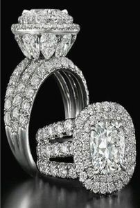 Victoria Wieck Stunning Luxury jewelry Couple Rings 925 Sterling Silver Pear Cut Sapphire Emerald Multi Gemstones Wedding Bridal R8176062