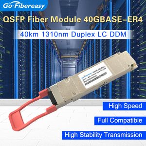 QSFP-40G-ER4 Módulo de transceptor QSFP+ 40GBASE-ER4 1310NM 40KM DOM DUPLEX LC/UPC Módulo óptico compatível com Mikrotik, Huawei, Cisco