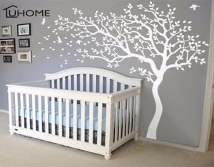 Large White Tree Birds Vintage Wall Decals Removable Nursery Mural Wall Stickers for Kids Living Room Decoration Home Decor Y200102096274