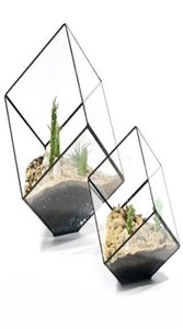 Geometriska kuber glas terrarium heminredning växt köttig blomma hållare vas potten y031427069937062192