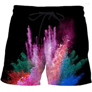 Men's Shorts Men Summer Swimwear Beach For Colorful Fireworks Print Male Swimming Trunks Quick Dry Man Surf Board Beachwear