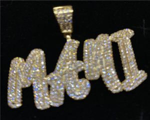 Benutzerdefinierte Name kleiner Buchstaben Anhänger Halskette Charm Men039s CZ Hip Hop Schmuck mit Gold Silber Tennis Chain5892883