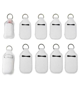 SUBlimação em espaços em branco Recarregável Neoprene Hands Hand Solter Favor Cover Chapstick titulares com chaveiro para tampa de flip de 30 ml contém7086167