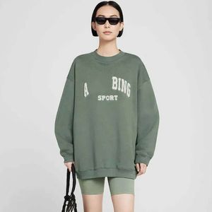 2024 Moda Gündelik Ab Bing Tyler Tasarımcı Sweatshirts Mektup İşlemeli Yuvarlak Boyun Külleri Yeşil Gevşek Kazaklar Kadınlar için