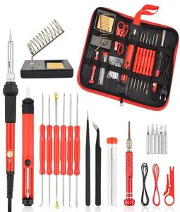 26Pcs 60W Multifunctional Electric Solder Iron Kit Screwdriver Desoldering Pump Tip Wire Pliers Tool Bag EU PlugUS Plug4784063