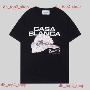 THIRT THIRT TENIS Club Designer Designer Casablanca Shirt Camiseta Tryb Casual Tees Kleidung Street Rozmiar S-3xl Summer Biel Black Blue Odzież 4577 7359