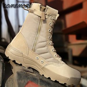 Mens Boots Winter Outdoor Leather Military Boots Breattable Army Combat Boots Plus Size Desert Boots vandringsskor Hösten 240429