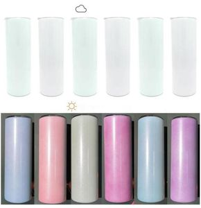 UV Color Changing Tumbler 20oz Straight Sublimation Tumbler Sun Light Sensing Stainless Steel Straight Skinny Tumbler With Lid and1054540