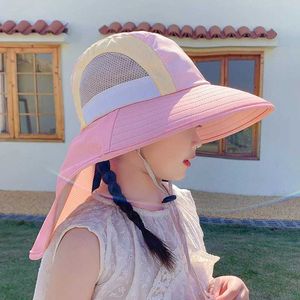 Cappelli Cappelli Summer Baby Sun Cappello con lampetta da collo Uv Protezione UV Cappelli da spiaggia larghi Cappelli per bambini Cappello per bambini per ragazzi Girls Outdoor