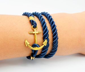 DIY Wind Anker Antikes Armband Tom Hope Gold plattierte Wunde Mehrschicht gewebte Lederarmbänder für Frauen Männer Schmuck PS04983136634