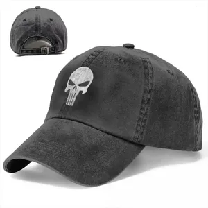 Ballkappen Skelettschädel gewaschen Baseball Cap Heavy Din Street Style Trucker Hut Sommer Männer Frauen Universität Design