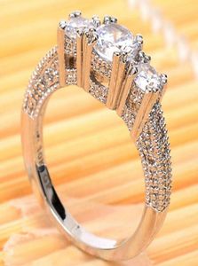 패션 보석 디자이너 Mosang Stone Ring, 크기 6/7/8/9/10 도매 패션 Sier Classic Sapphire Women 's Three Stone Gem Ring