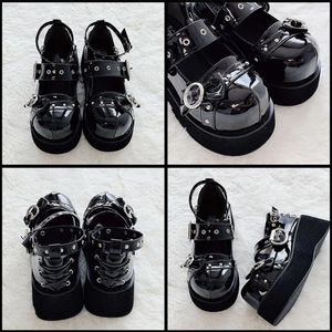 Scarpe casual lapolaka di grandi dimensioni dolci rosa nero in stile gotico lolita cosplay girl wow carino adorabile comodo mary jane piattaforma piattaforma