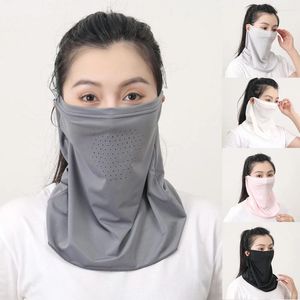 Halsdukar UV -skydd utomhus hals wrap cover sport sol Proof Bib Silk Mask Face Sunscreen Scarf