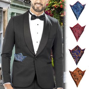 Bow Ties Men's Luxury NapperChief Elegant Floral Embroidery Pocket Square British Design Wedding Business Handduk