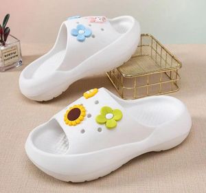 Spring and summer internet celebrity hot selling thick soled one line slippers for women, fashionable stepping stool feeling soft soled beach slippers 09