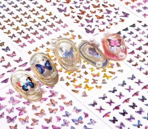 Adesivi per chiodi olografici 3D per le farfalle per decalcomanie per le farfalle in nail art