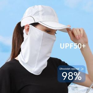 Scarves UV Protection Silk Mask Sun Proof Bib Solid Color Face Cover Shield Summer Sunscreen Scarf Riding