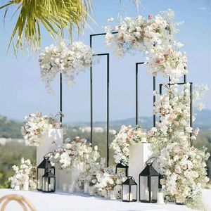 Decorazione per feste 4 pezzi Arch fiore Archi di tessuto in pizzo Arches Plinth Stand Props Weddings Iron Geometric Crack Guides Road Guides Stage