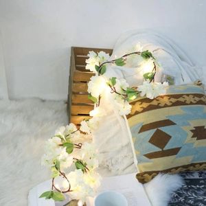 Decorative Flowers 220cm Artificial Flower LED Light String Cherry Blossom Vine Gardening Home Christmas Living Room Accessories Wedding