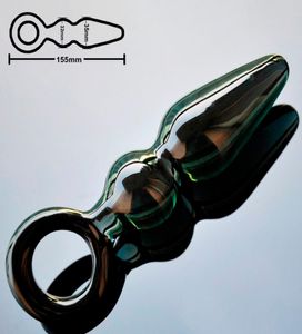 Plug de vidro de 35 mm Pirex Butt Plug Anal Dildo Contas Crystal vagina Bolas de pênis falsificadas masturbadas para homens homens gays sexo adulto brinquedo d1815852320