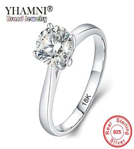 Yhamni Luxury 18K White Gold Rings Silver 925 Jewelry Wedding Band for Women 20ct Lab Diamond Engagement Ring9493574