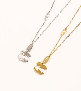 Colares de selo de aço Designe Acessórios de moda de colar de jóias da marca de luxo Acessórios de moda Casal Casal de 18k Gold Plated Women039S6592424