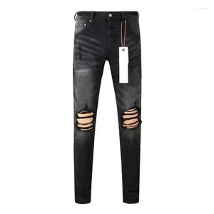 Women's Pants Purple Roca Brand Jeans Fashion High Quality Street Black Hole Repair Low-rise Tight Size 28-40