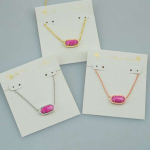 Projektant Kendrascott For Woman Jewlery Acks Prosta owalna różowa czerwona skorupa krótki naszyjnik łańcuch kołnierzyków