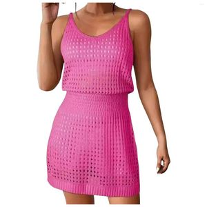 Vacation Dresses For Women 2024 Summer Cover Ups Crochet Hollow Out Knit Beach Bathing Suit Swim Cruise Outfits Bikini Wear