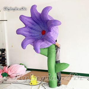 wholesale Huge Led Inflatable Flower Bouquet 3m Height Various Styles Lighting Flower With Green Branch For Party Night And Arts Festival Decoration