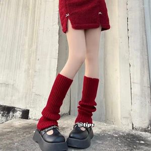 Kadın SOCKS YIL ŞARAH KIRMIZI BENGUYUN BAZI KIZ LOLITA JK Çok yönlü Noel Y2K Kazık Kılıfları Örme Uzun