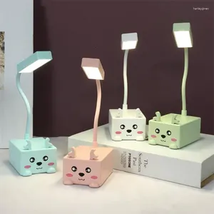 Lâmpadas de mesa Leitura de cor aleatória luz usb poward student lâmpada dormitório quarto iluminação fofa noite portátil portátil